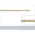 Bracelet plaqué or 750 3 microns bicolore et oxyde de zirconium longueur 19 cm