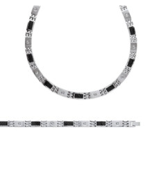 Bracelet acier et carbone longueur 21 cm