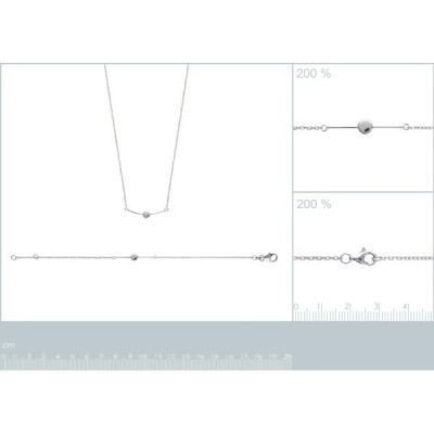 Collier argent massif 925 rhodié longueur 45 cm