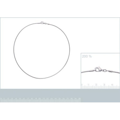 Collier argent massif 925 rhodié longueur 42 cm