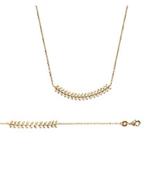 Collier plaqué or 750 3 microns et oxyde de zirconium longueur 45 cm