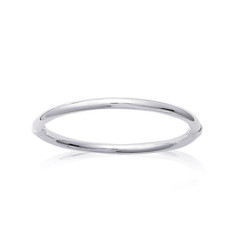 Jonc argent massif 925 rhodié diamètre 62 mm