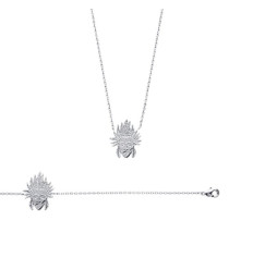 Bracelet argent massif 925 rhodié longueur 18 cm