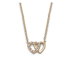 Collier plaqué or 750 3 microns et oxyde de zirconium longueur 42 cm