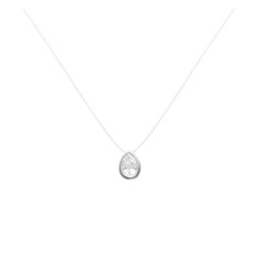 Collier argent massif 925 rhodié et oxyde de zirconium longueur 42 cm