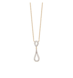 Collier plaqué or 750 3 microns bicolore et oxyde de zirconium micro serti longueur 45 cm