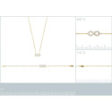 Collier plaqué or 750 3 microns bicolore et oxyde de zirconium micro serti longueur 45 cm