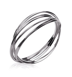 Jonc argent massif 925 rhodié diamètre 66 mm