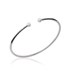 Collier argent massif 925 rhodié et oxyde de zirconium longueur 56 cm