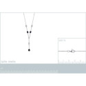Collier argent massif 925 rhodié et oxyde de zirconium longueur 42 cm