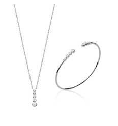 Jonc argent massif 925 rhodié et oxyde de zirconium diamètre 56 mm