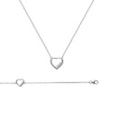 Collier argent massif 925 rhodié et oxyde de zirconium longueur 45 cm