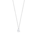 Collier argent massif 925 rhodié et oxyde de zirconium longueur 45 cm