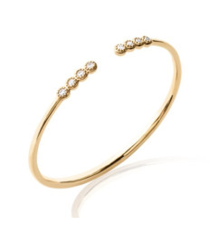 Jonc plaqué or 750 3 microns et oxyde zirconium diamètre 56 mm