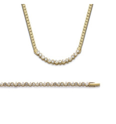 Bracelet plaqué or 750 3 microns et oxyde de zirconium longueur 18 cm