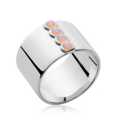 Bague argent massif 925 rhodié oxyde et pierre de synthèse