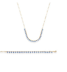 COLLIER PL-OR 750 3MIC CRISTAL longueur 42 cm