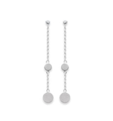 Boucles d'oreilles 52 mm pendantes chaîne - Loana - argent massif 925 rhodié
