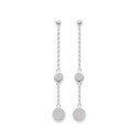 Boucles d'oreilles 52 mm pendantes chaîne - Loana - argent massif 925 rhodié