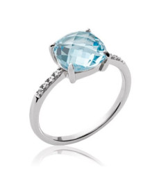 Bague argent massif 925 rhodié oxyde et pierre de synthèse