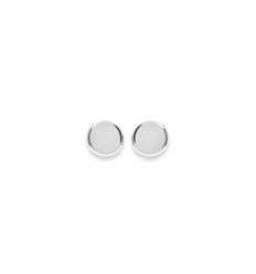 Boucles d'oreilles puces rondes 4 mm tiges - Leona - argent massif 925 rhodié