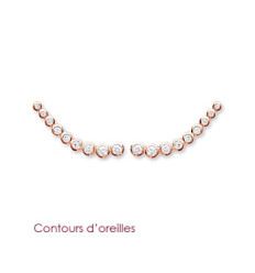 Boucles contours d'oreilles Plaqué Or rose et Zirconium