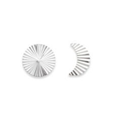 Boucles d'oreilles puces 8 mm soleil lune - Noemi - argent massif 925/000 rhodié