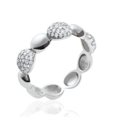 Bague argent massif 925 rhodié et oxyde de zirconium