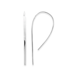 Boucles d'oreilles crochets 50 mm droites - Safya - argent massif 925/000 rhodié