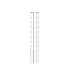 Boucles chaînes d'oreilles 70 mm batons - Lola - argent massif 925/000 rhodié