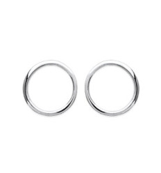 Boucles d'oreilles rondes puces anneau 11 mm - Alix - argent massif 925/000
