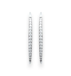 Boucles d'oreilles crochets 28 mm - Elea - argent rhodié - oxyde de zirconium