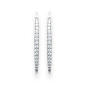 Boucles d'oreilles crochets 28 mm - Elea - argent rhodié - oxyde de zirconium