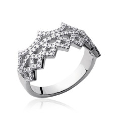 Bague argent massif 925 rhodié et oxyde de zirconium