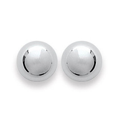 Boucles d'oreilles demi boule 10 mm - Aïda - argent massif 925/000 rhodié