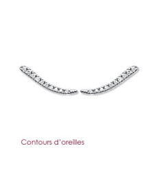 Boucles contours d'oreilles 17 mm - Amel - argent rhodié - oxyde de zirconium