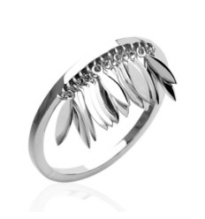 Bague argent massif 925 rhodié