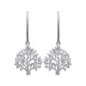 Boucles d'oreilles 30 mm dormeuses arbre de vie - Line - argent 925/000 rhodié