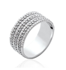 Bague argent massif 925 rhodié et oxyde de zirconium