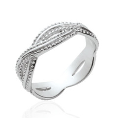 Bague argent massif 925 rhodié