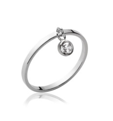 Bague argent massif 925 rhodié et oxyde de zirconium