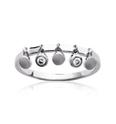 Bague argent massif 925 rhodié et oxyde de zirconium