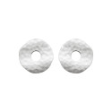 Boucles d'oreilles puces femme rondelles martelées Argent 925 rhodié