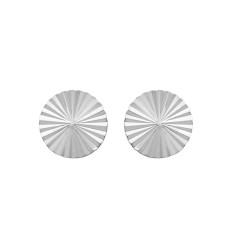 Boucles puces d'oreilles rondes éventail femme Argent 925 rhodié