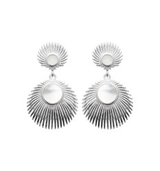Boucles d'oreilles Nacre femme pendantes Argent 925 rhodié