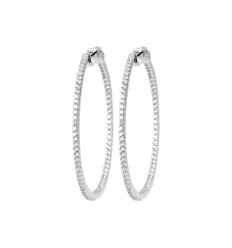 Créoles Argent 925 rhodié et Oxyde de Zirconium