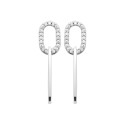 Boucles d'oreilles pendantes Argent rhodié anneaux ovales Zircons
