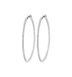 Créoles Argent 925 rhodié et Oxyde de Zirconium