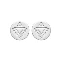 Boucles d'oreilles puces rondes incas maya femme Argent 925 rhodié