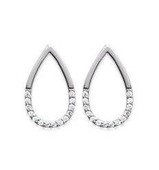 Boucles d'oreilles gouttes Argent 925 rhodié Oxyde de Zirconium
